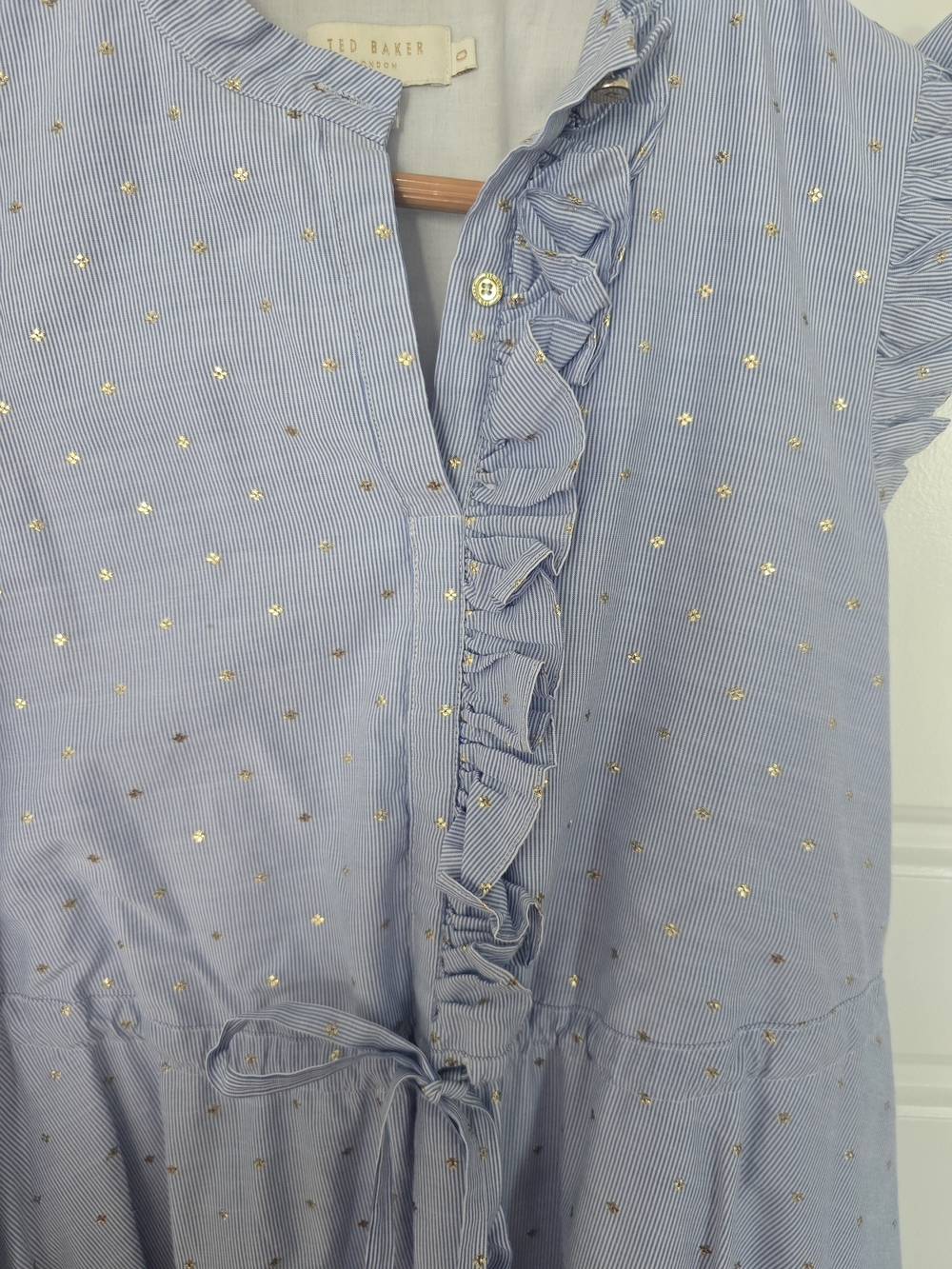 Ted Baker London Blue Stripe Tunic with Gold Star Detail
